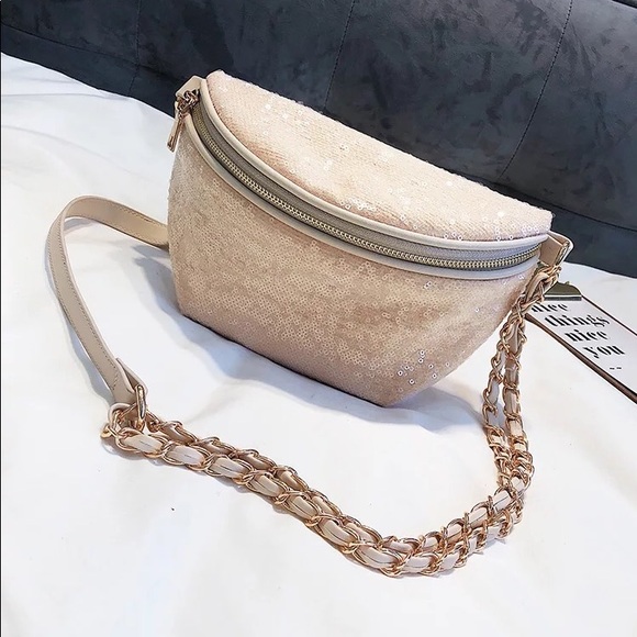 Luxee Ville Jody Mint Sequin Fanny Crossbody Bag - Picture 4 of 8